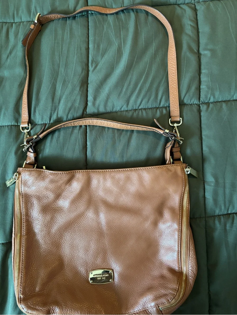 Michael Kors Brown Pebbled Leather Crossbody